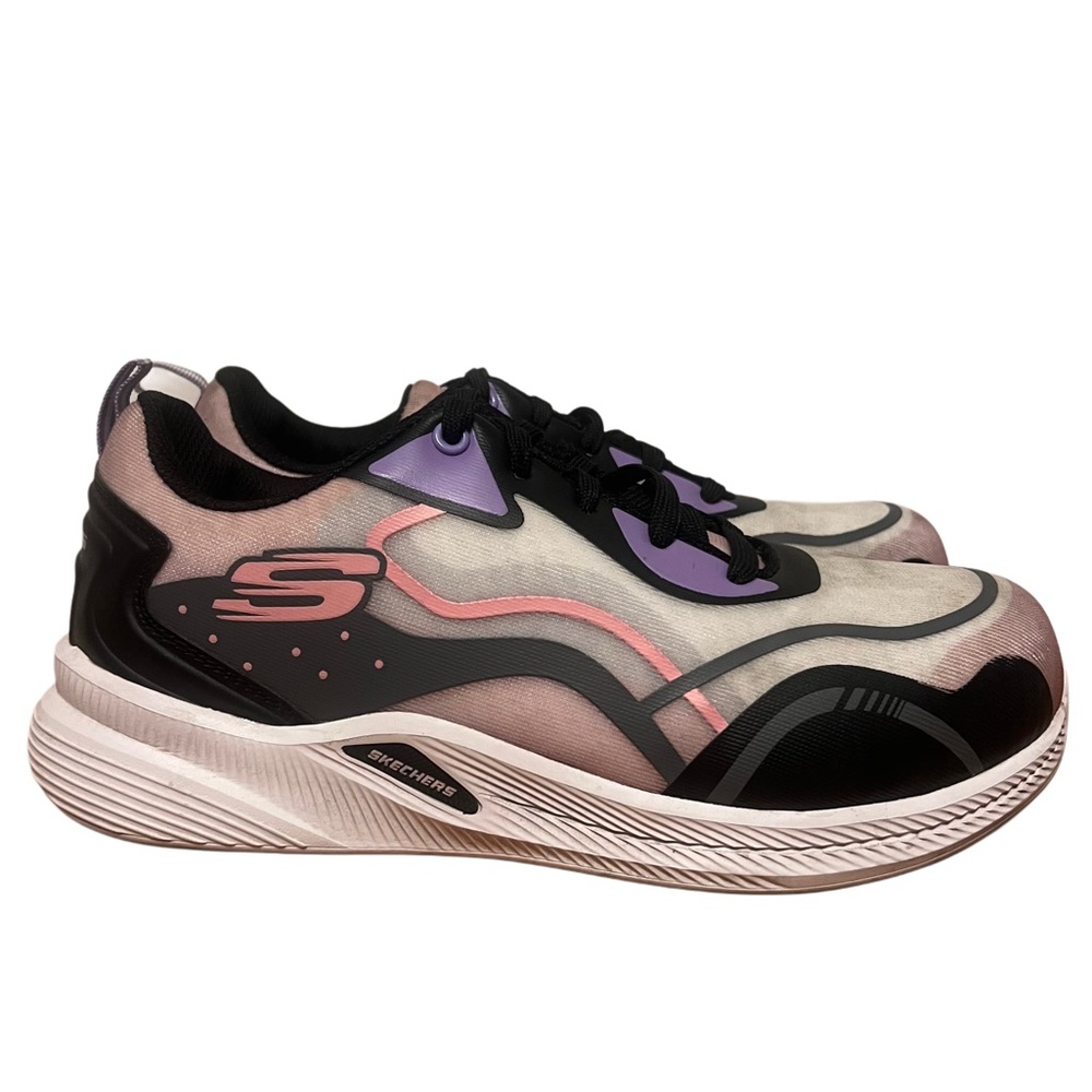 Sketchers Carbix Comp Toe Sneaker Work Shoe Size 8 white/purple - Picture 2 of 14